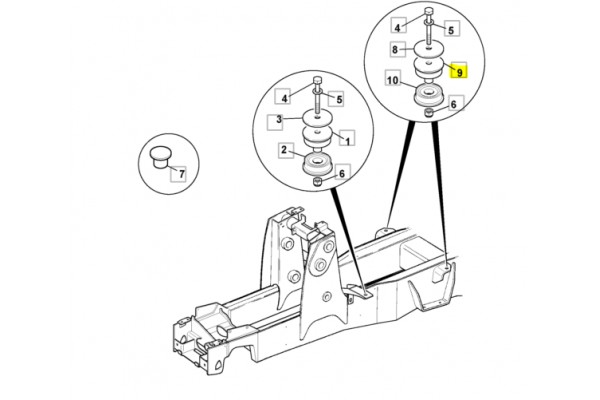Подушка кабины верхняя 331/34393